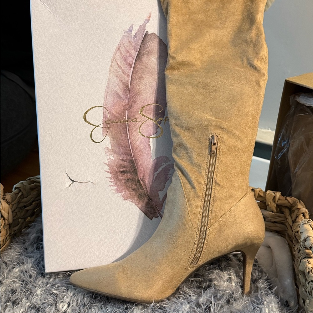 Jessica Simpson Beige Heeled Boots